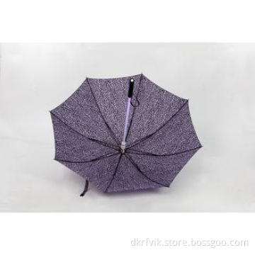 Straight LED Lighted Umbrella Hand Open Durable Purple For
